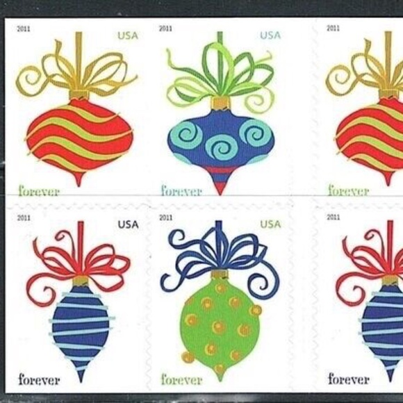 Mint US Holiday Baubles Booklet Pane of 20 Forever Stamps #116782213034 - Picture 3 of 4
